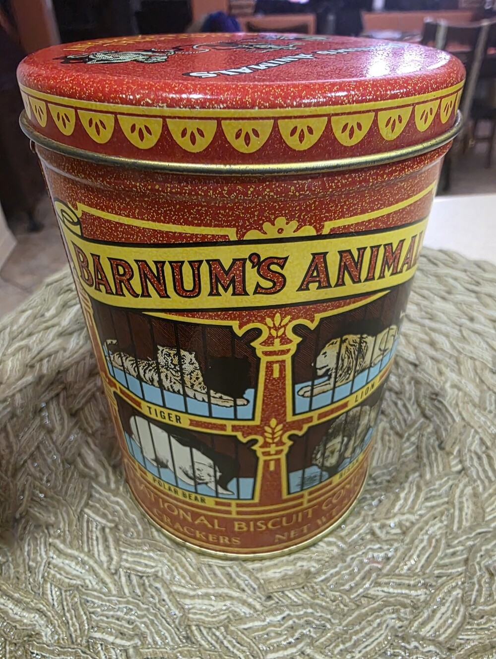 Vintage Barnum’s Animals Cracker Tin Canister